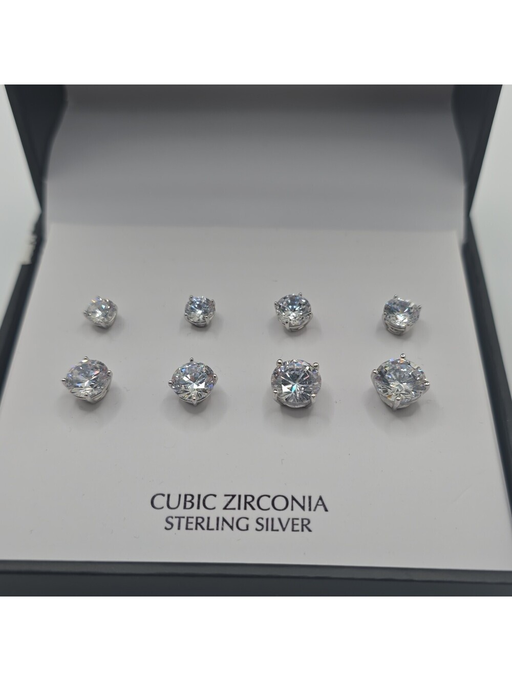Giani Bernini 925 Sterling Silver Round Prong Cubic Zirconia Stud Earrings